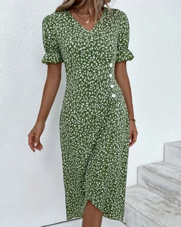 Giselle™ | Floral V-Hals Kjole
