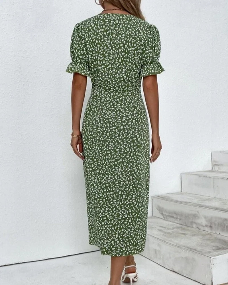 Giselle™ | Floral V-Hals Kjole