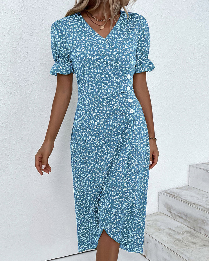 Giselle™ | Floral V-Hals Kjole