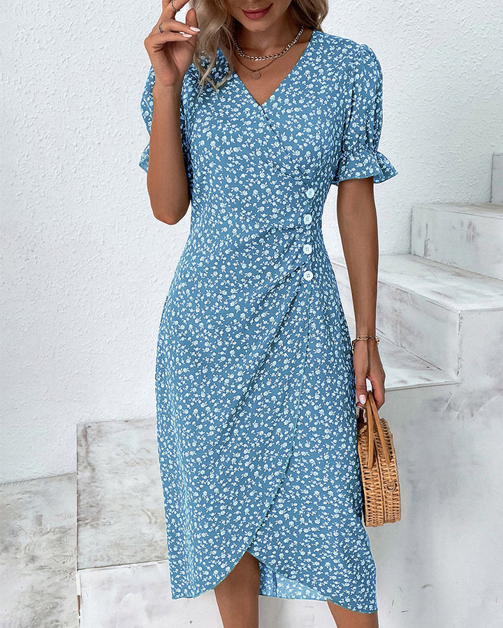 Giselle™ | Floral V-Hals Kjole
