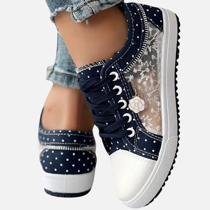 Anne | Canvas Sneakers med Blonde og Snøre