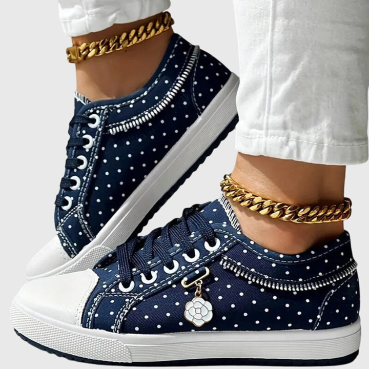 Anne | Canvas Sneakers med Blonde og Snøre