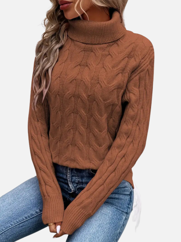 Kirsten | Kabelstrik Sweater med Rullekrave – Dame