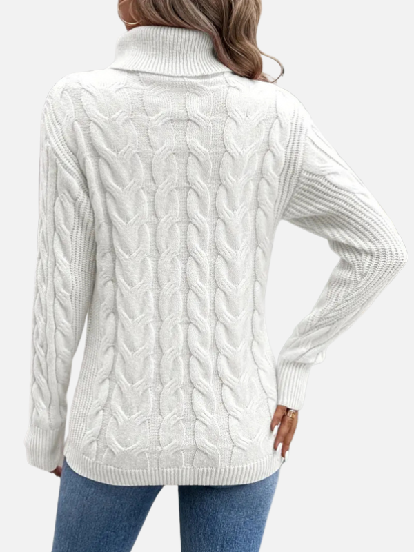 Kirsten | Kabelstrik Sweater med Rullekrave – Dame