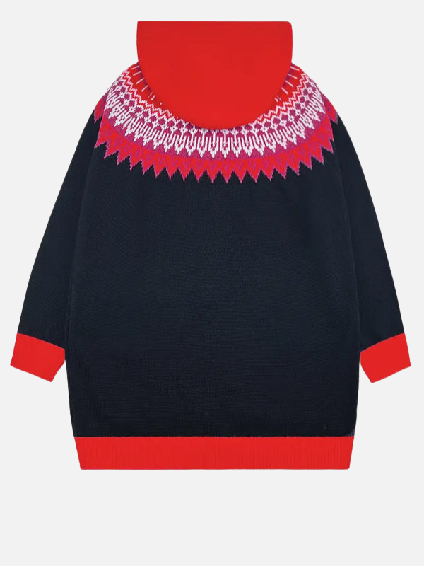 Kirsten | Mønstret Hættecardigan i Nordisk Stil