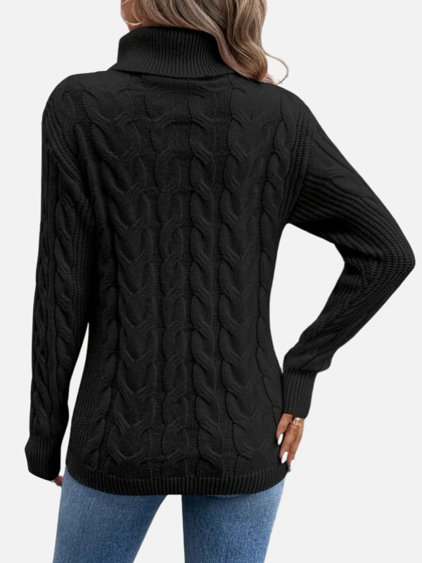 Kirsten | Kabelstrik Sweater med Rullekrave – Dame