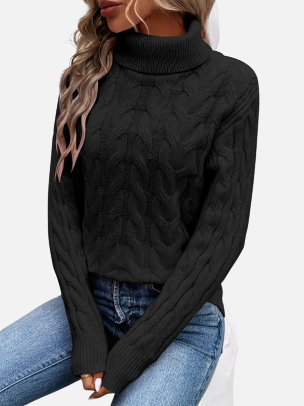 Kirsten | Kabelstrik Sweater med Rullekrave – Dame