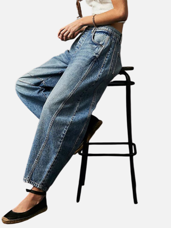 Anna | Barrel Jeans med Rund Pasform til Dame
