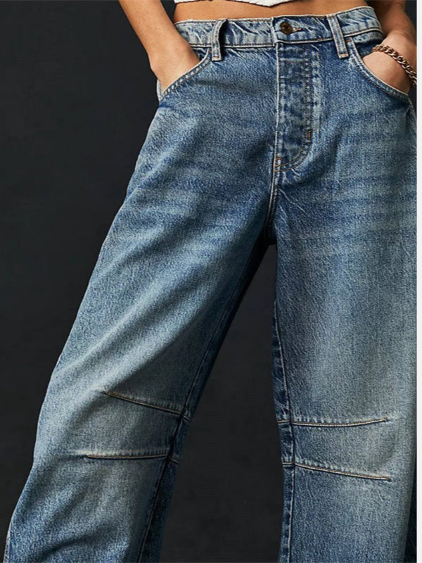 Anna | Barrel Jeans med Rund Pasform til Dame