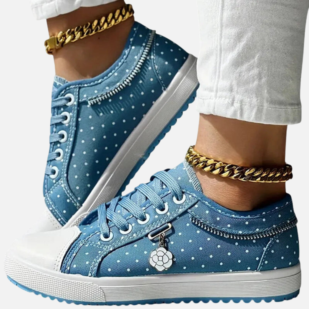 Anne | Canvas Sneakers med Blonde og Snøre