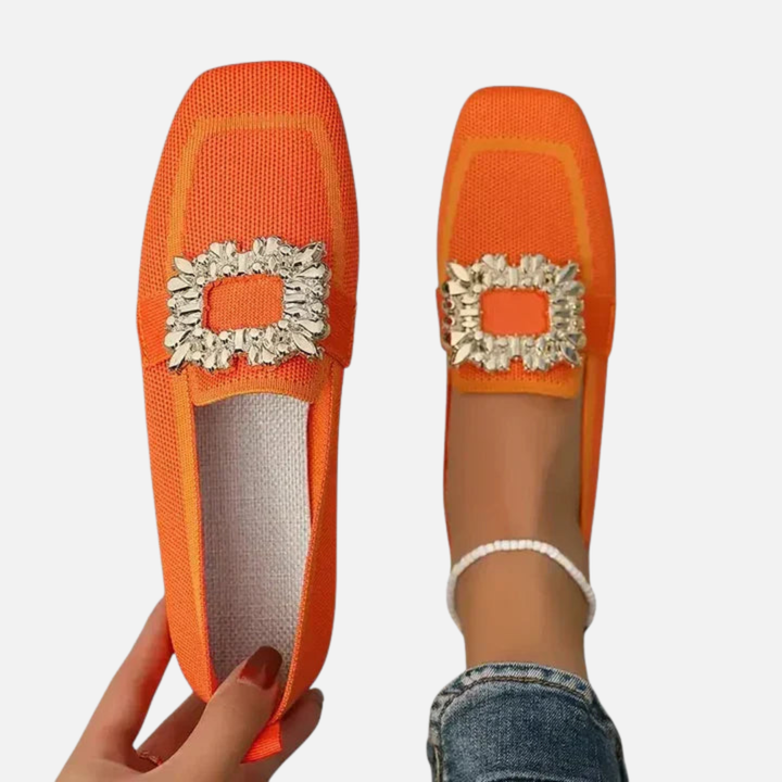 Susanne | Loafers med Firkantet Tå og Spænde