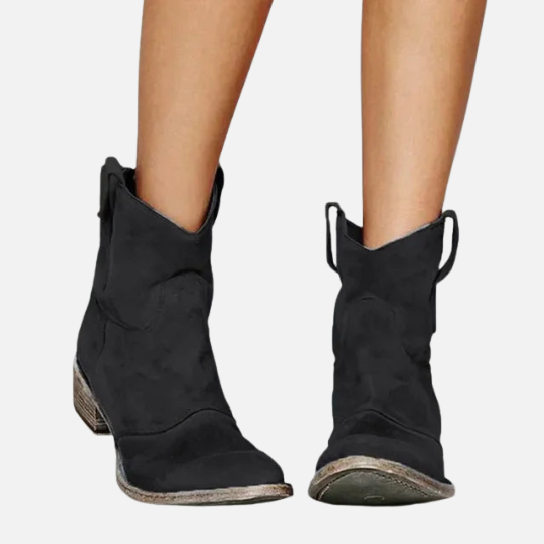 Ida | Vintage Cowboystøvletter med Blokhæl