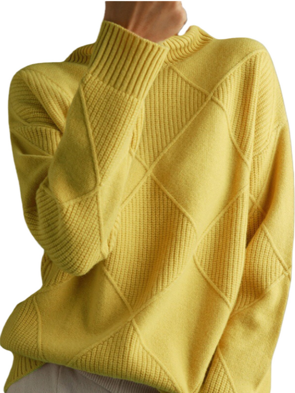 Susanne | Rullekrave Sweater med Rudestruktur