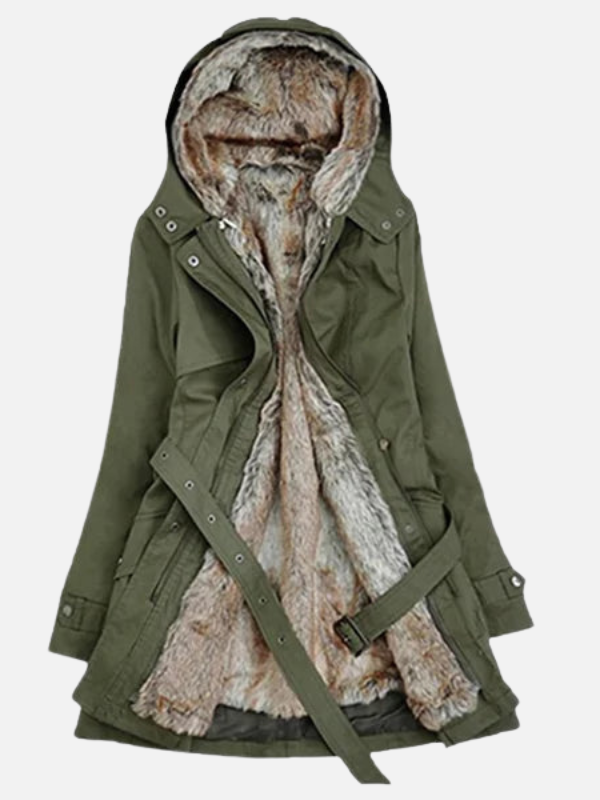 Kirsten | Foret Parka med Pelsfor & Hætte – Dame