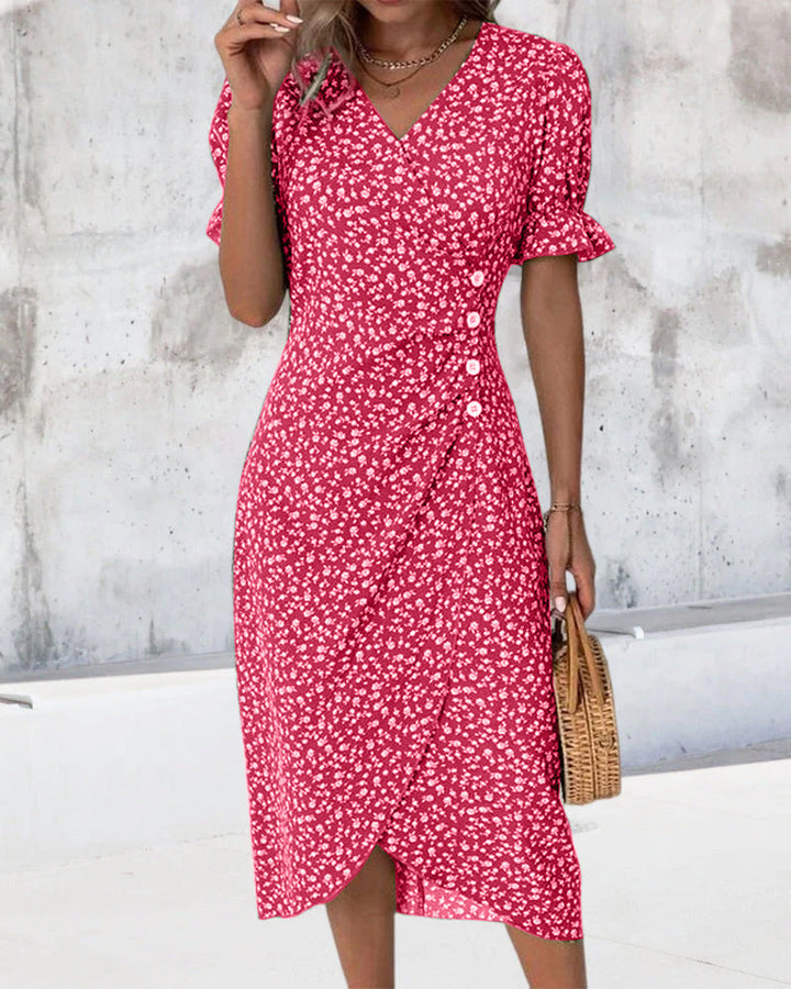 Giselle™ | Floral V-Hals Kjole