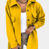 Lene | Lang Uld-look Shacket med Krave & Lommer