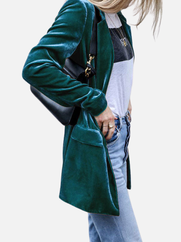 Lene | Elegant Fløjlsblazer med Reverskrave