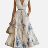 Anna | Elegant Blomstret Plisseret Maxikjole