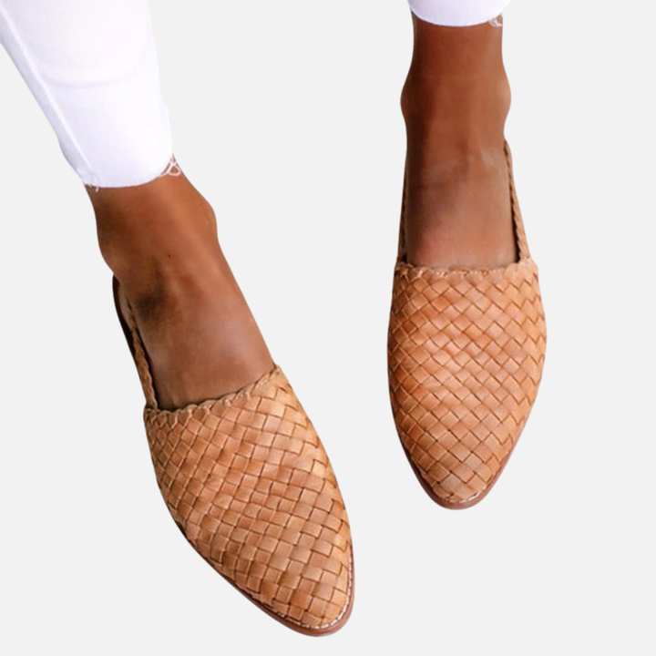 Mette | Spidse Flettede Mules, Flade