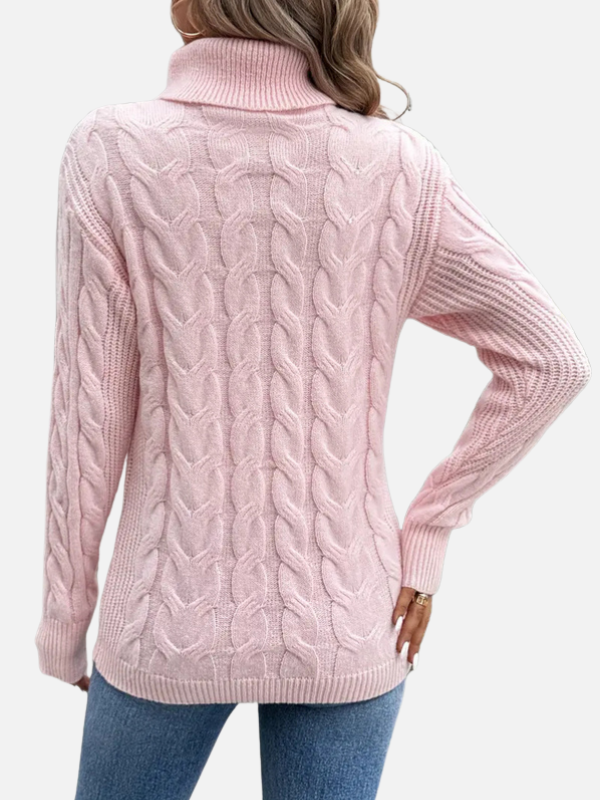 Kirsten | Kabelstrik Sweater med Rullekrave – Dame