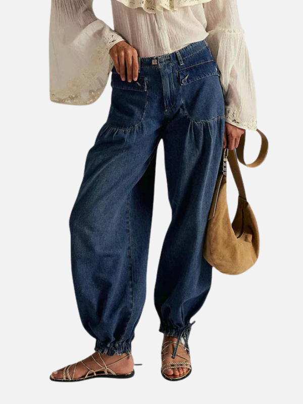 Anna | Løse Jeans med Elastik i Anklerne