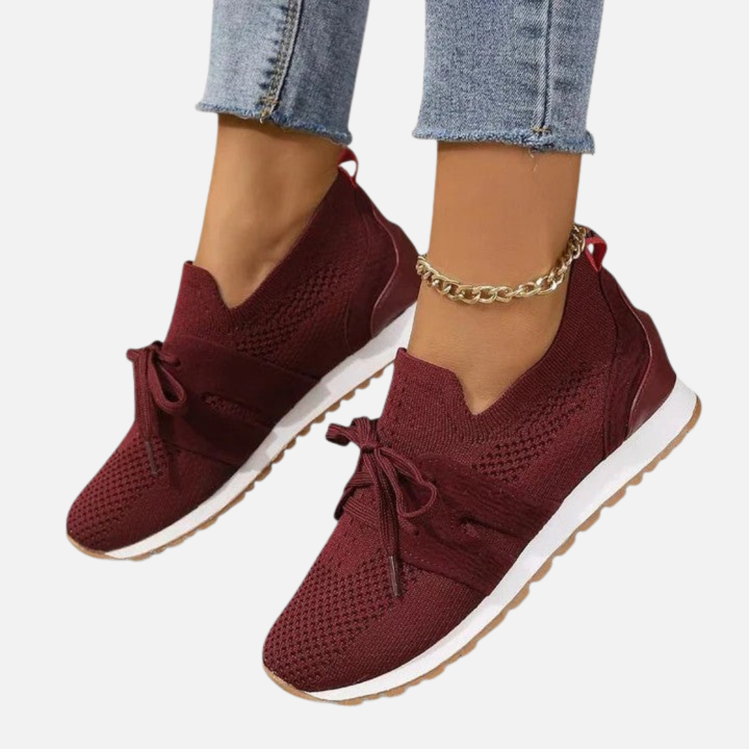 Karen | Strik Sneakers med Snøre og Plateau