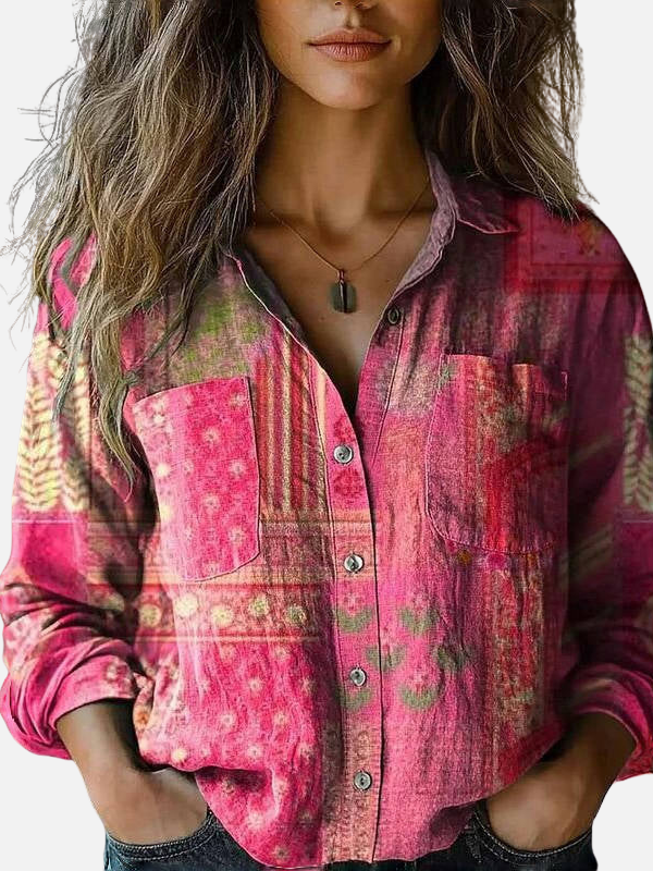 Anna | Mønstret Skjorte med Paisleyprint til Dame
