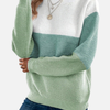 Anne | Strikbluse i Colourblock med Bådudskæring