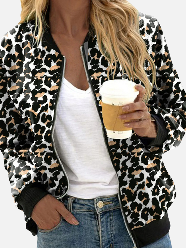 Ida | Bomberjakke med Leopardprint & Lynlås