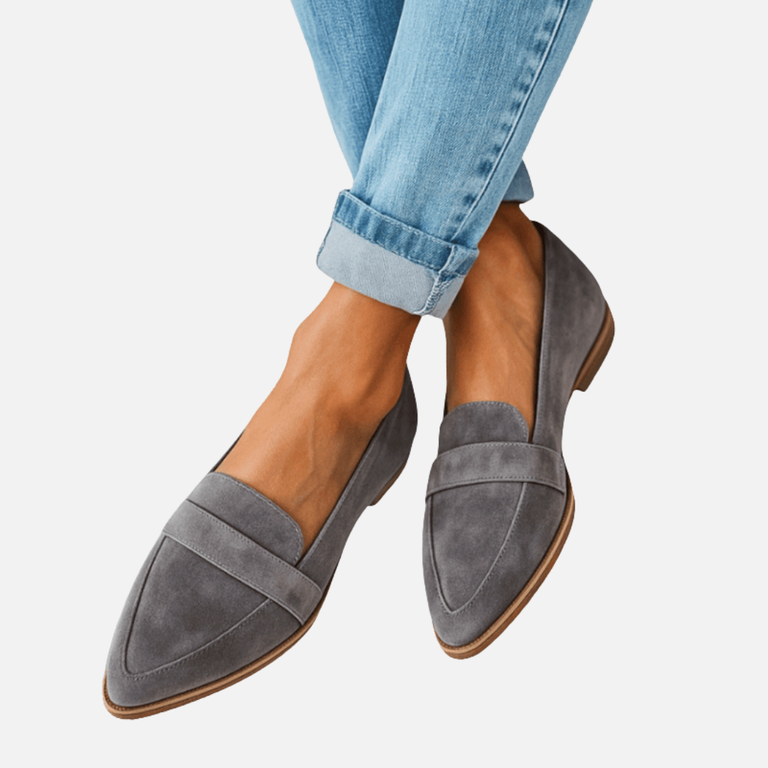 Mette | Spidse Loafers i Ruskinds-look