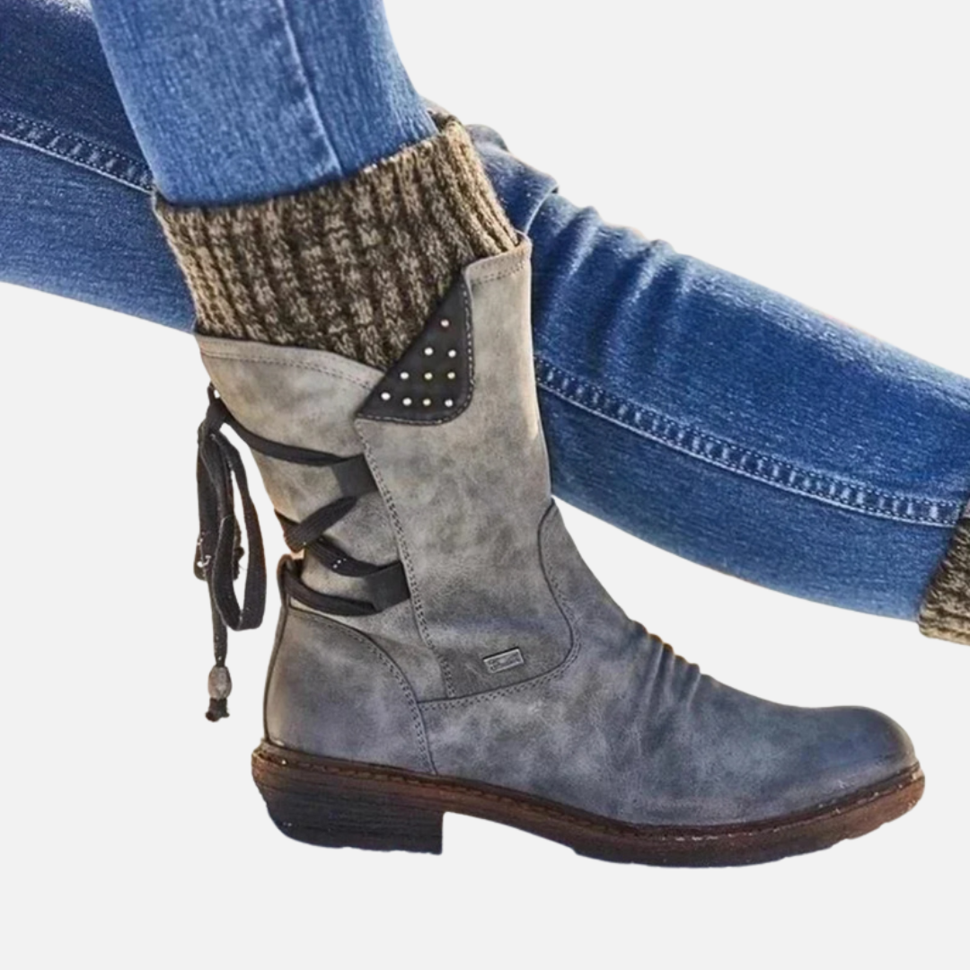 Anne | Flade Snørestøvler, Boho Støvletter