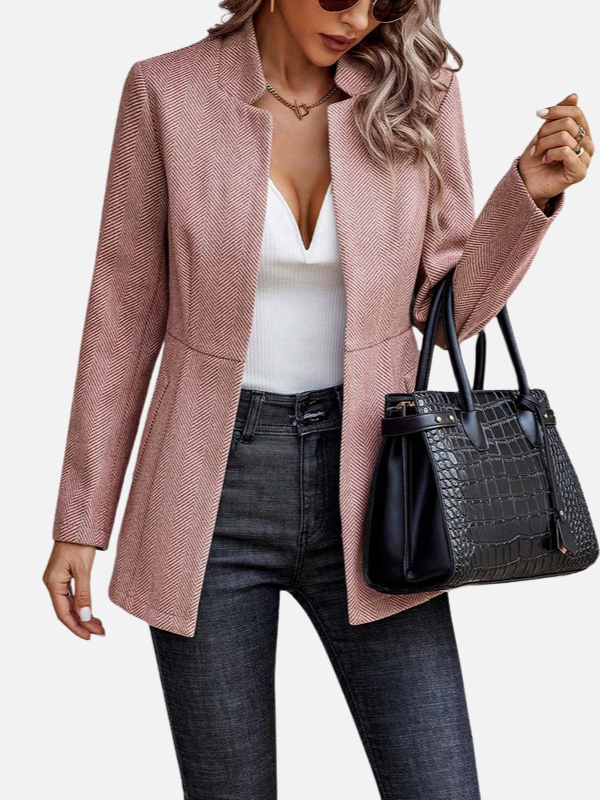 Pia | Elegant Dameblazer i Sildebensmønster