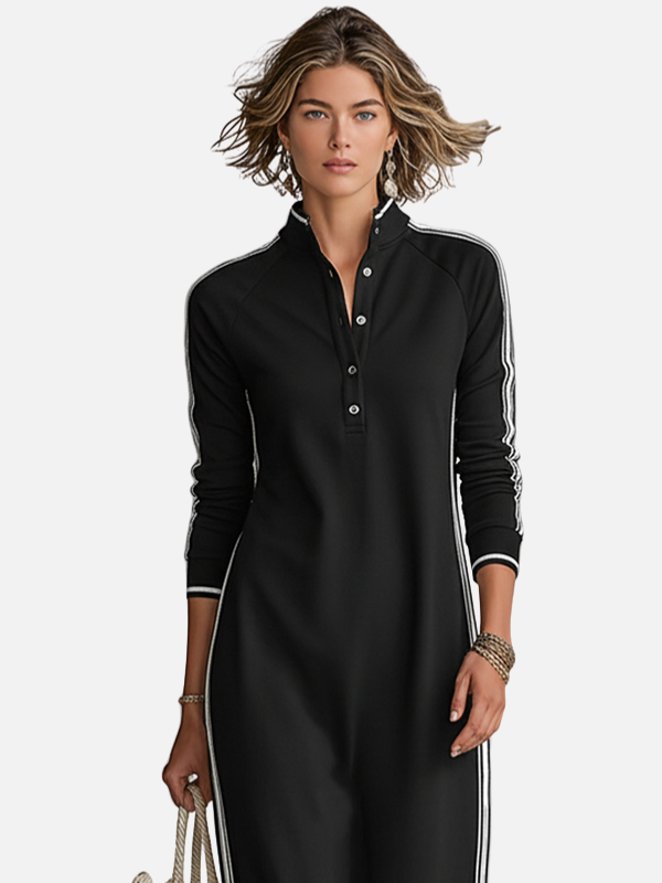 Lone | Langærmet Sweatshirtkjole, Sporty Maxi