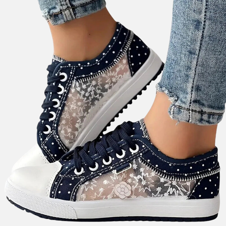 Anne | Canvas Sneakers med Blonde og Snøre