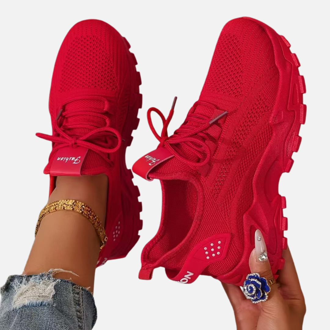 Lene | Chunky Sneakers med Snøre og Plateau