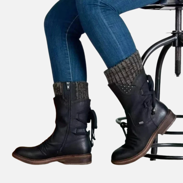 Anne | Flade Snørestøvler, Boho Støvletter