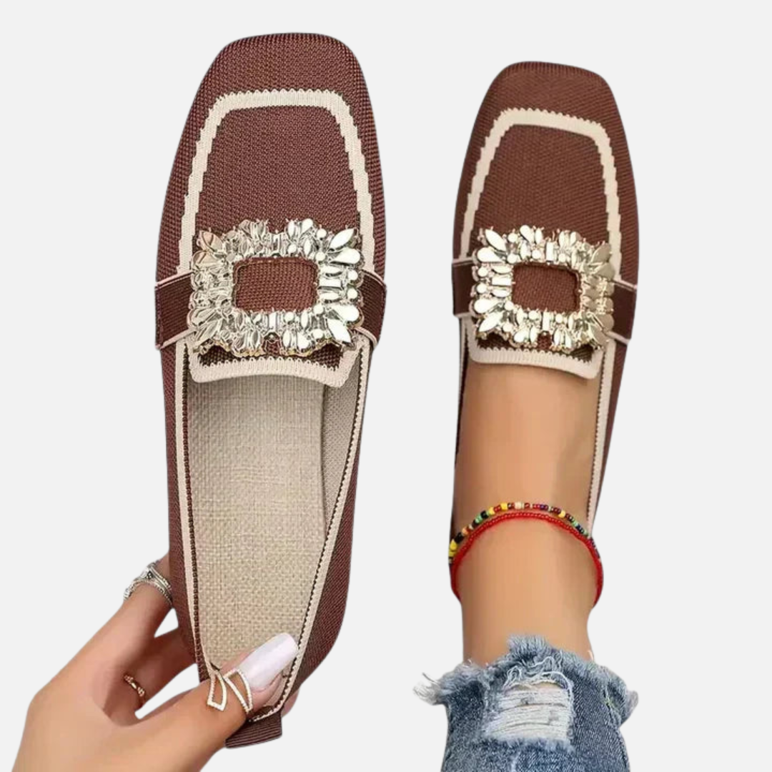 Susanne | Loafers med Firkantet Tå og Spænde