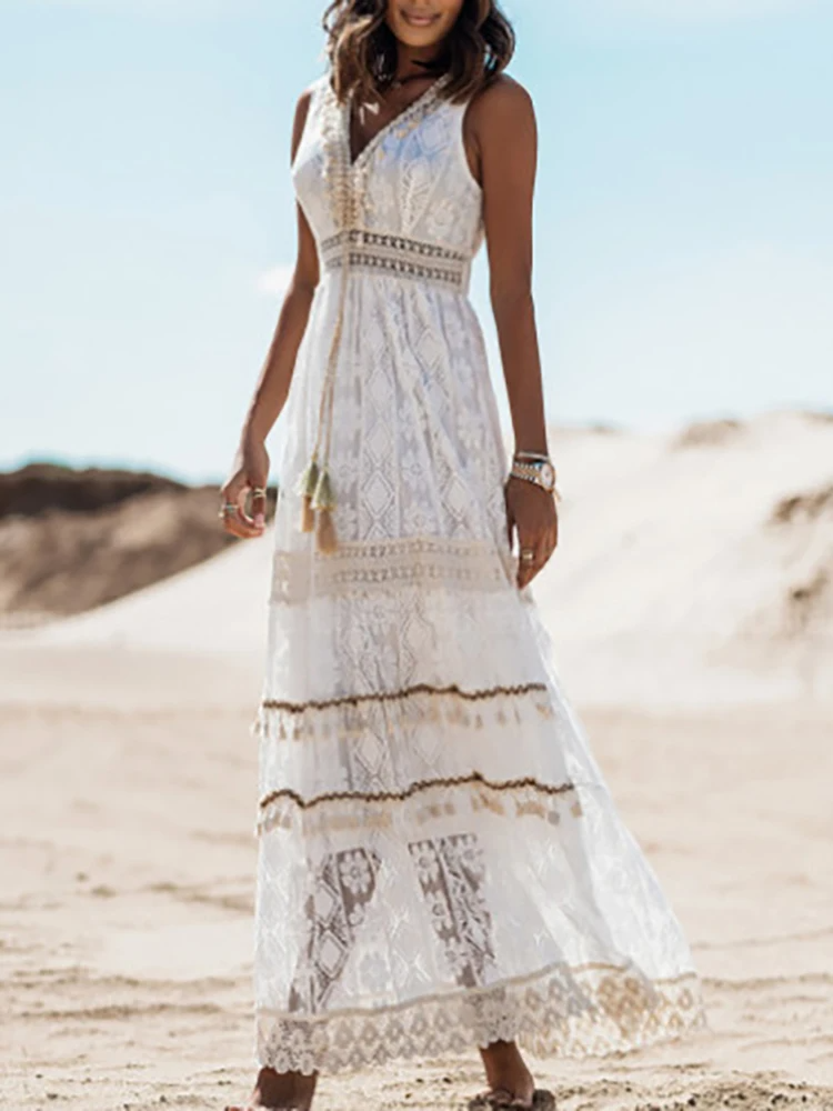 Emerson | Vintage Tassel Snøre Boho Kjole
