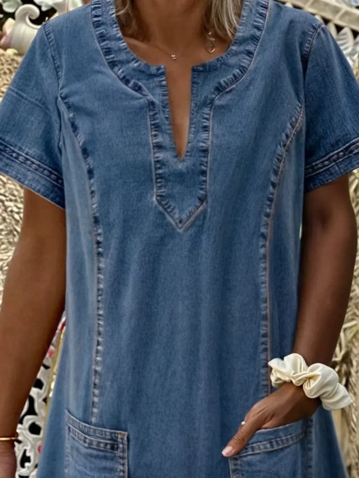 Zinnia™ | Blød Denim Kjole
