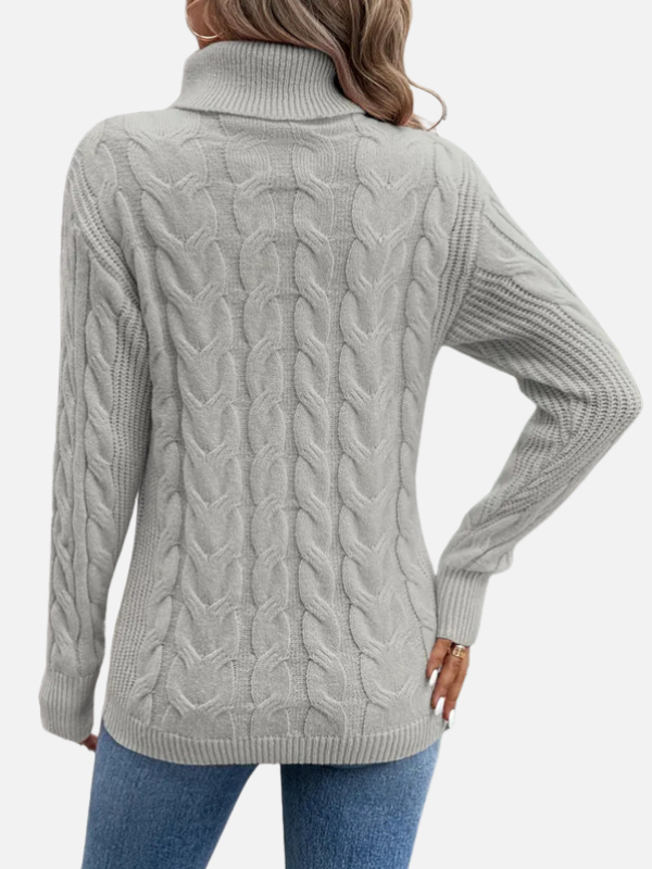 Kirsten | Kabelstrik Sweater med Rullekrave – Dame