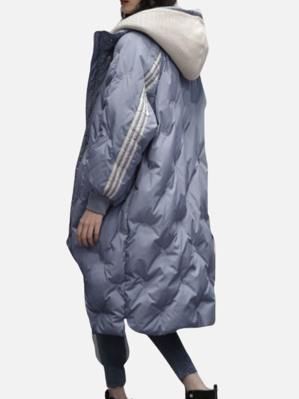 Kirsten | Lang Oversize Dunjakke med Hætte