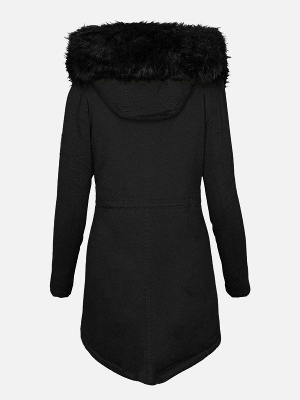 Lene | Parka med Pelskrave & Snøretalje – Dame
