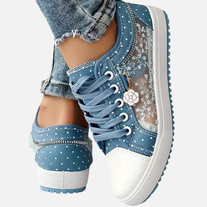 Anne | Canvas Sneakers med Blonde og Snøre