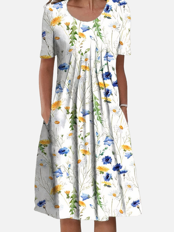 Susanne | Blomstret Midikjole, Sommerkjole