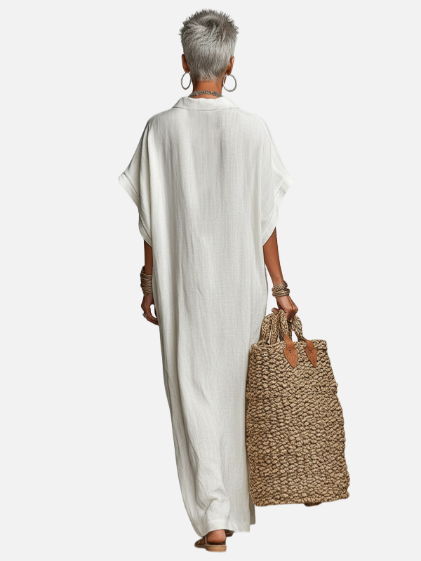 Susanne | Oversize Skjortekjole, Maxi Strandkjole