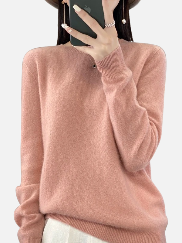 Maria | Blød Strikbluse med Rund Hals