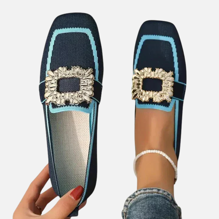 Susanne | Loafers med Firkantet Tå og Spænde