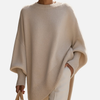 Anne | Blød Oversized Poncho Sweater i Strik