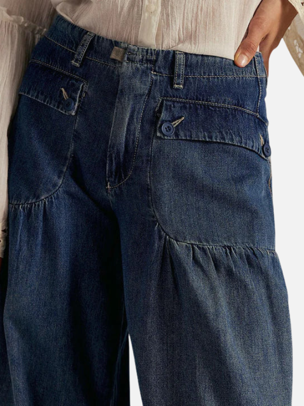 Anna | Løse Jeans med Elastik i Anklerne