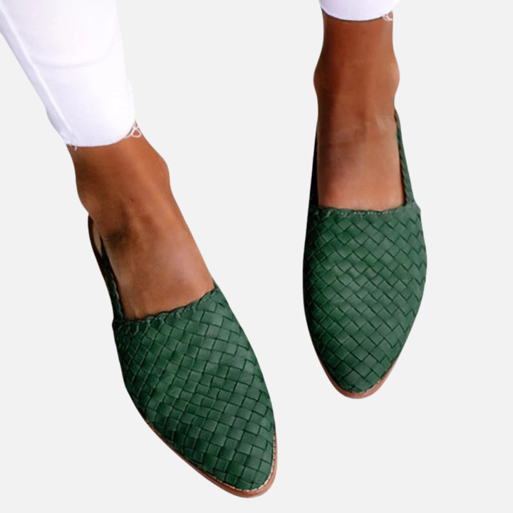 Mette | Spidse Flettede Mules, Flade